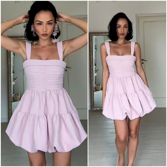 Zara  Draped Balloon Mini Dress Size S M L - Picture 5 of 16